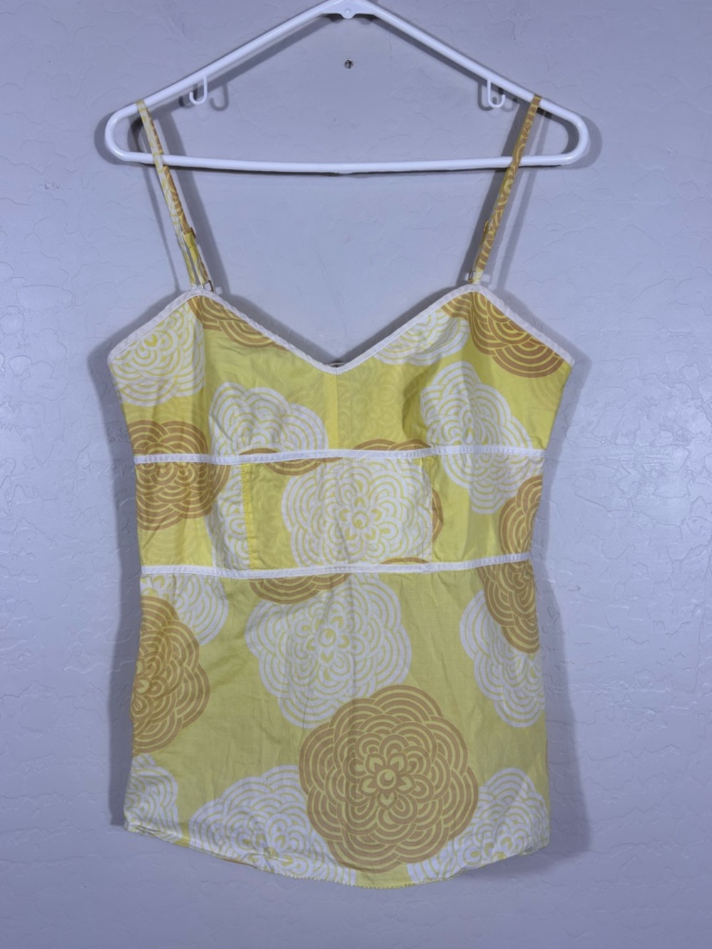 Vintage Express Y2K 00’s Yellow Cami Tank Spaghetti Strap coquette Grunge M
